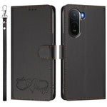 For Xiaomi Poco C85x 5G / Xiaomi Redmi A7 Pro 4G (171.56mm) Case PU Leather Heart Pattern Wallet Flip Phone Cover with Hand Strap