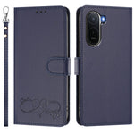 For Xiaomi Poco C85x 5G / Xiaomi Redmi A7 Pro 4G (171.56mm) Case PU Leather Heart Pattern Wallet Flip Phone Cover with Hand Strap