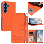 Til Samsung Galaxy S26+ Cover i PU Læder med Hjerteprint, Pung og Flip Telefoncover med Håndrem