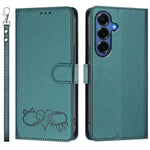 Til Samsung Galaxy S26+ Cover i PU Læder med Hjerteprint, Pung og Flip Telefoncover med Håndrem