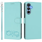For Samsung Galaxy A15 5G / Galaxy A15 4G Case PU Leather Heart Pattern Wallet Flip Phone Cover with Hand Strap