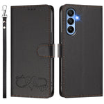 For Samsung Galaxy A15 5G / Galaxy A15 4G Case PU Leather Heart Pattern Wallet Flip Phone Cover with Hand Strap
