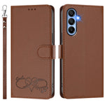 Samsung Galaxy A15 5G / Galaxy A15 4G-cover i PU-læder med hjertemønster, flip-design og håndrem