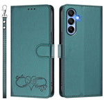 For Samsung Galaxy A15 5G / Galaxy A15 4G Case PU Leather Heart Pattern Wallet Flip Phone Cover with Hand Strap