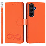 Til Samsung Galaxy A55 5G Etui PU Læder Hjerte Mønster Pung Flip Telefoncover med Håndrem