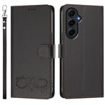 Til Samsung Galaxy A55 5G Etui PU Læder Hjerte Mønster Pung Flip Telefoncover med Håndrem