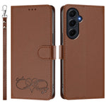Til Samsung Galaxy A55 5G Etui PU Læder Hjerte Mønster Pung Flip Telefoncover med Håndrem