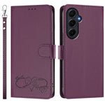 Til Samsung Galaxy A55 5G Etui PU Læder Hjerte Mønster Pung Flip Telefoncover med Håndrem