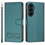 Til Samsung Galaxy A55 5G Etui PU Læder Hjerte Mønster Pung Flip Telefoncover med Håndrem