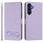 For Samsung Galaxy A16 4G / Galaxy A16 5G Case PU Leather Heart Pattern Wallet Flip Phone Cover with Hand Strap
