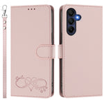 For Samsung Galaxy A16 4G / Galaxy A16 5G Case PU Leather Heart Pattern Wallet Flip Phone Cover with Hand Strap
