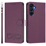 For Samsung Galaxy A16 4G / Galaxy A16 5G Case PU Leather Heart Pattern Wallet Flip Phone Cover with Hand Strap