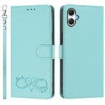 Til Samsung Galaxy A08 5G / A08 4G / A07 5G / A07 4G / A06 5G / A06 4G Etui i PU-læder med hjerteprint, pung, flip-telefoncover med håndrem