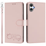 Til Samsung Galaxy A08 5G / A08 4G / A07 5G / A07 4G / A06 5G / A06 4G Etui i PU-læder med hjerteprint, pung, flip-telefoncover med håndrem