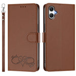 Til Samsung Galaxy A08 5G / A08 4G / A07 5G / A07 4G / A06 5G / A06 4G Etui i PU-læder med hjerteprint, pung, flip-telefoncover med håndrem