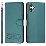 Til Samsung Galaxy A08 5G / A08 4G / A07 5G / A07 4G / A06 5G / A06 4G Etui i PU-læder med hjerteprint, pung, flip-telefoncover med håndrem