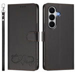 For Samsung Galaxy A27 5G Case PU Leather Heart Pattern Wallet Flip Phone Cover with Hand Strap