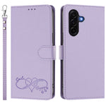 For Samsung Galaxy A36 5G / Galaxy A56 5G / Galaxy A37 5G Case PU Leather Heart Pattern Wallet Flip Phone Cover with Hand Strap