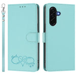 For Samsung Galaxy A36 5G / Galaxy A56 5G / Galaxy A37 5G Case PU Leather Heart Pattern Wallet Flip Phone Cover with Hand Strap