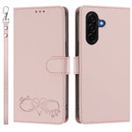 For Samsung Galaxy A36 5G / Galaxy A56 5G / Galaxy A37 5G Case PU Leather Heart Pattern Wallet Flip Phone Cover with Hand Strap
