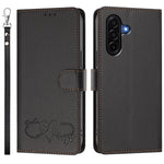 For Samsung Galaxy A36 5G / Galaxy A56 5G / Galaxy A37 5G Case PU Leather Heart Pattern Wallet Flip Phone Cover with Hand Strap
