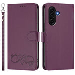 For Samsung Galaxy A36 5G / Galaxy A56 5G / Galaxy A37 5G Case PU Leather Heart Pattern Wallet Flip Phone Cover with Hand Strap