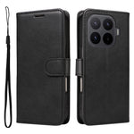 For Xiaomi 17T Pro Leather Wallet Case with Strap Solid Color Phone Stand Cover