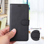 For Xiaomi 17T Pro Leather Wallet Case with Strap Solid Color Phone Stand Cover