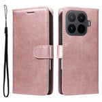 For Xiaomi 17T Pro Leather Wallet Case with Strap Solid Color Phone Stand Cover