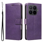 For Xiaomi 17T Pro Leather Wallet Case with Strap Solid Color Phone Stand Cover