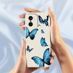 OnePlus 15R 5G / Ace 6T 5G-cover med blåt sommerfuglemønster, tryk, lige kant, TPU-mobilcover med bagside