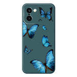 OnePlus 15R 5G / Ace 6T 5G-cover med blåt sommerfuglemønster, tryk, lige kant, TPU-mobilcover med bagside