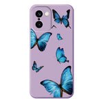 OnePlus 15R 5G / Ace 6T 5G-cover med blåt sommerfuglemønster, tryk, lige kant, TPU-mobilcover med bagside