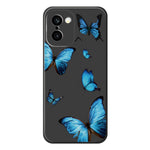OnePlus 15R 5G / Ace 6T 5G-cover med blåt sommerfuglemønster, tryk, lige kant, TPU-mobilcover med bagside