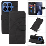 For Xiaomi 17T Wallet Case Leather Phone Cover Stand with Curved Line Design