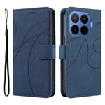 For Xiaomi 17T Wallet Case Leather Phone Cover Stand with Curved Line Design