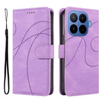 For Xiaomi 17T Wallet Case Leather Phone Cover Stand with Curved Line Design