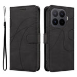 For Xiaomi 17T Pro Wallet Case Leather Phone Cover Stand with Curved Line Design