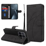 For Xiaomi 17T Pro Wallet Case Leather Phone Cover Stand with Curved Line Design