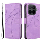 For Xiaomi 17T Pro Wallet Case Leather Phone Cover Stand with Curved Line Design