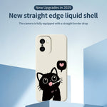 OnePlus 15R 5G / Ace 6T 5G-skal med kärleksfullt svart kattmönster, rak kant i TPU-fodral