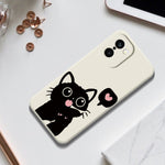 OnePlus 15R 5G / Ace 6T 5G-skal med kärleksfullt svart kattmönster, rak kant i TPU-fodral