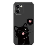 OnePlus 15R 5G / Ace 6T 5G-skal med kärleksfullt svart kattmönster, rak kant i TPU-fodral