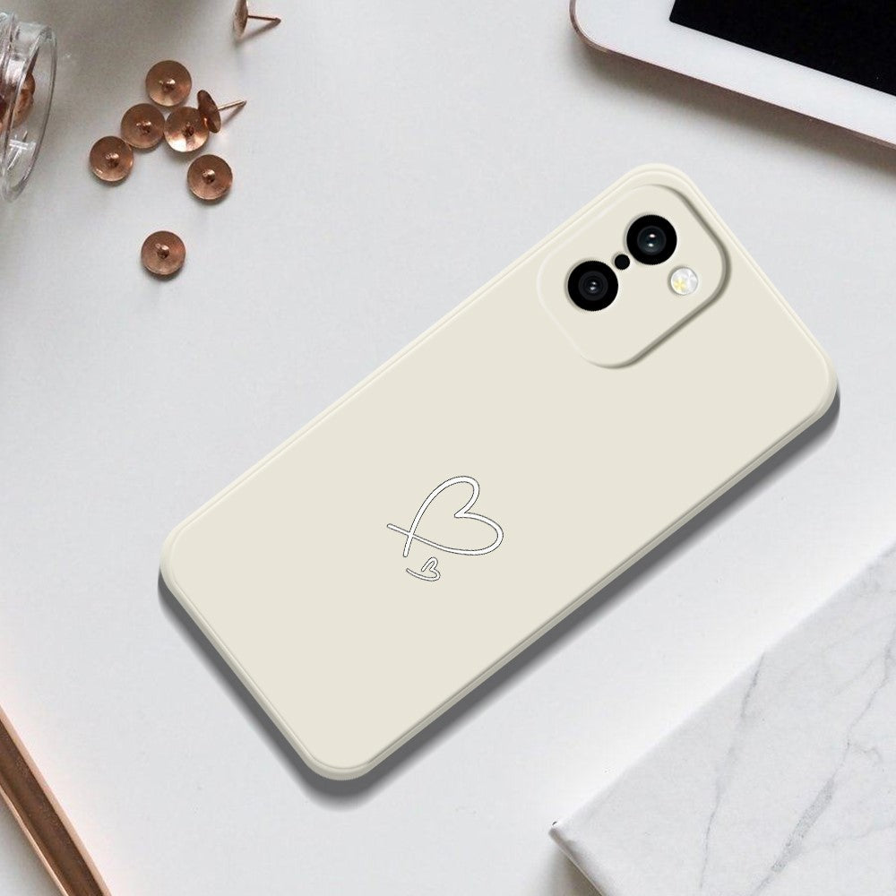 OnePlus 15R 5G / Ace 6T 5G etui med hvidt kærlighedsmønster, tryk, lige kant og TPU-bagside
