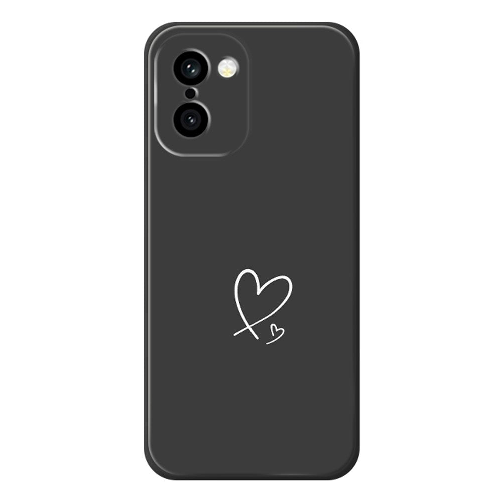 OnePlus 15R 5G / Ace 6T 5G etui med hvidt kærlighedsmønster, tryk, lige kant og TPU-bagside
