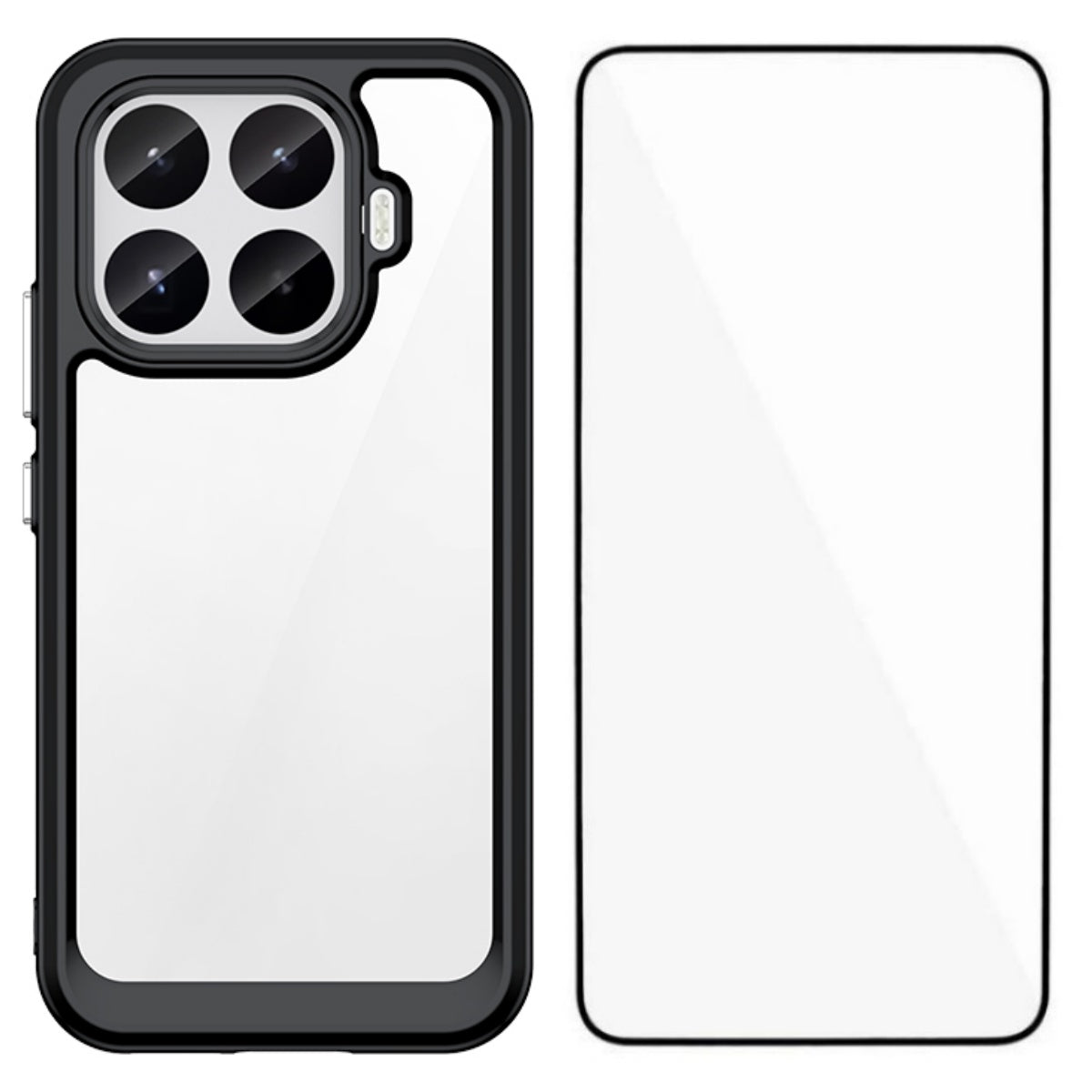 WANLONFENG för Xiaomi 17T mobilskal XC-serien TPU akrylskydd med härdat glas (stort linshål)