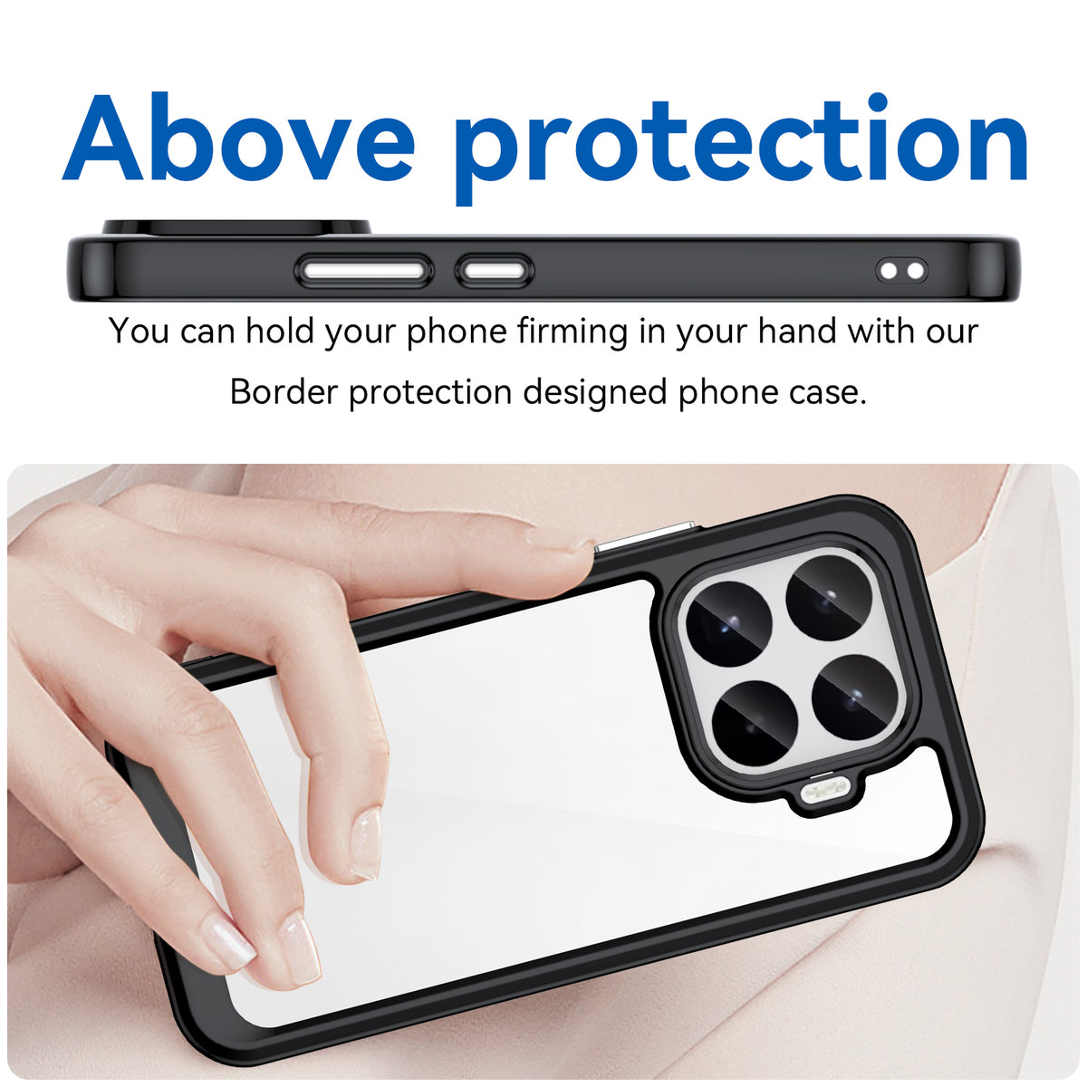 WANLONFENG för Xiaomi 17T mobilskal XC-serien TPU akrylskydd med härdat glas (stort linshål)