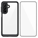 WANLONFENG for Samsung Galaxy A27 Phone Case  XC Series TPU Acrylic Cover with Tempered Glass (Big Lens Hole)