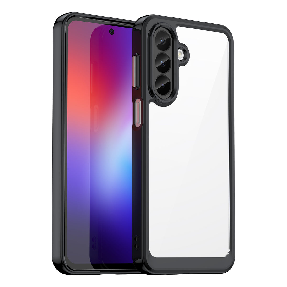 WANLONFENG for Samsung Galaxy A27 Phone Case  XC Series TPU Acrylic Cover with Tempered Glass (Big Lens Hole)