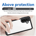 WANLONFENG for Samsung Galaxy A27 Phone Case  XC Series TPU Acrylic Cover with Tempered Glass (Big Lens Hole)